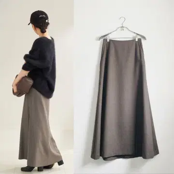 Plage 세미 플레어 스커트 브라운 24AW 일본제