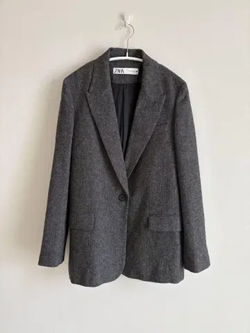 ZARA 울 혼방 헤링본 그레이 자켓