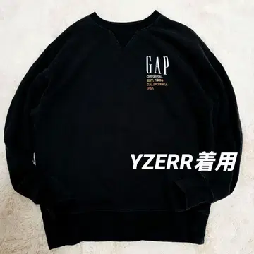 YZERR 착용 GAP 맨투맨 블랙 올드 서체 트레이닝복 갭
