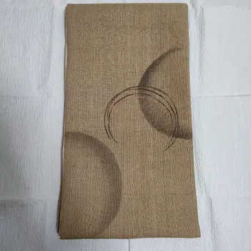 베이지 원형 무늬 후쿠로 오비