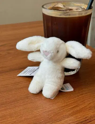 JELLY CAT 화이트 토끼 봉제 인형 키링