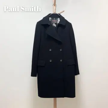 폴스미스 블랙 롱 코트 바이컬러