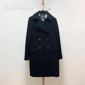 폴스미스 블랙 롱 코트 바이컬러