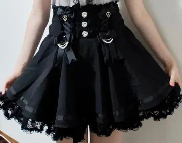 리즈리사 계열 리본 볼륨 플레어 스커트