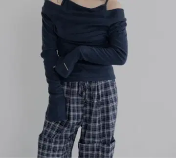 테리 드레이프 탑 네이비