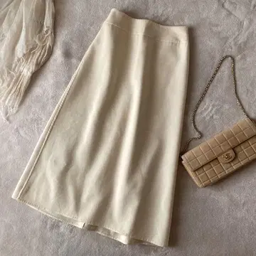 투모로우랜드*펠트감 스트레치 울 타이트 롱 스커트*아이보리