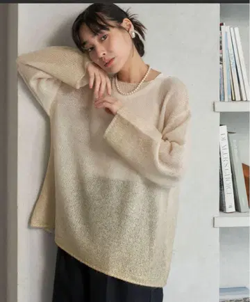 프릭스스토어 The Yarn. 모헤어 호일 니트 풀오버/시어 니트