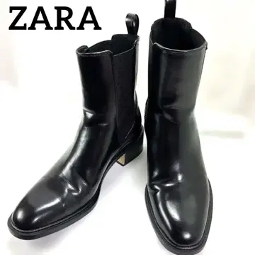 ZARA 사이드 고어 부츠 블랙 38 가죽