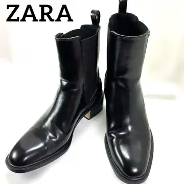 ZARA 사이드 고어 부츠 블랙 사이즈 38 가죽