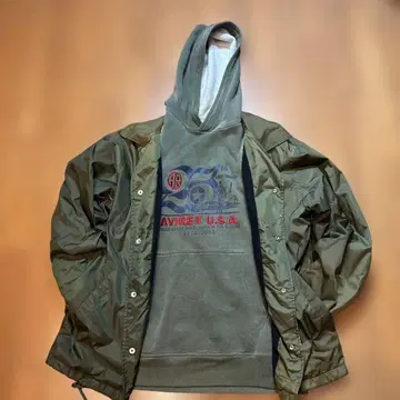 90s AVIREX U.S.A. 나일론 자켓과 후드티 세트 판매