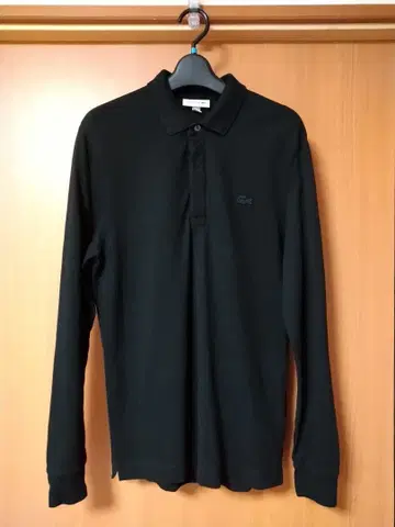 LACOSTE 라코스테 긴팔 피케 셔츠 올 블랙