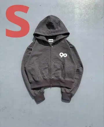 90 Logo Dot Zip Hoodie Charcoal black