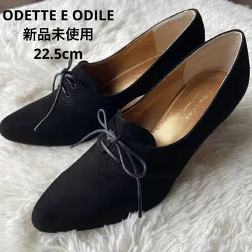 오데트 에 오딜 레이스업 부티 22.5cm 스웨이드 블랙 새상품
