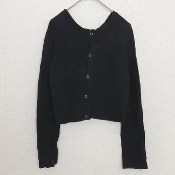 아프레 주르 미뇽 | 긴팔 크롭 가디건 [ LL ] 둥근넥 블랙