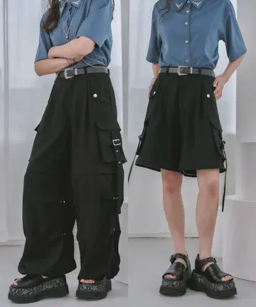 HARE 카고 팬츠 블랙