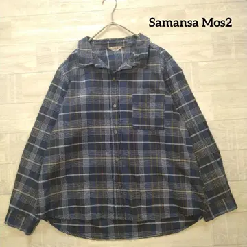 Samansa Mos2 사만사 모스모스 옷깃 와이어 체크 블라우스 F