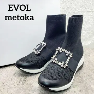 미사용 새상품 EVOL metoka 비쥬 삭스 부츠 블랙 39 통굽