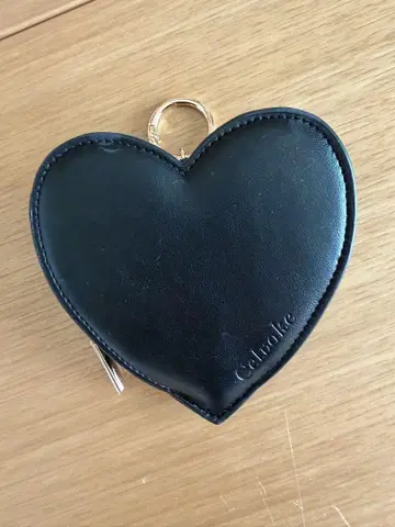 하트형 블랙 가죽 코인 케이스 셀보크