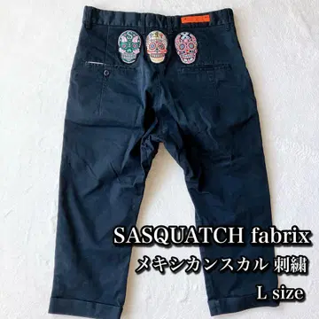 SASQUATCH fabrix 멕시칸 스컬 자수 치노 팬츠 L 사이즈