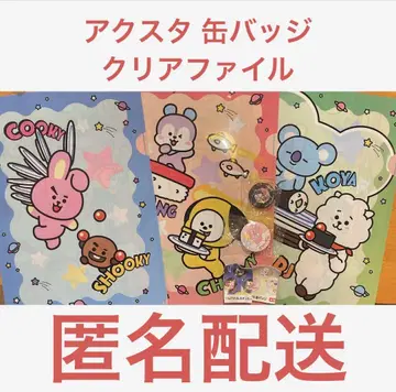 BT21 쿠라스시 클리어 파일 BTS 캔뱃지 아크릴 스티커