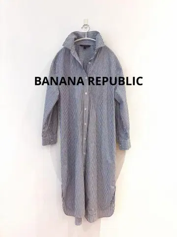 BANANA REPUBLIC 바나나리퍼블릭 스트라이프 롱 셔츠 원피스
