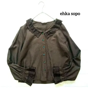 ehka sopo 에카 소포 옷깃 소매 프릴 레이스 블라우스 F