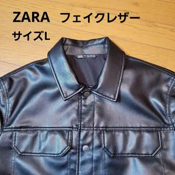 ZARA 자라 블랙 인조 가죽 합성 피혁 자켓 사이즈 L