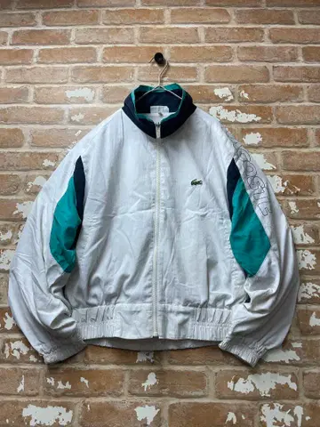 90s 라코스테 LACOSTE 나일론 자켓 화이트 원포인트 자수