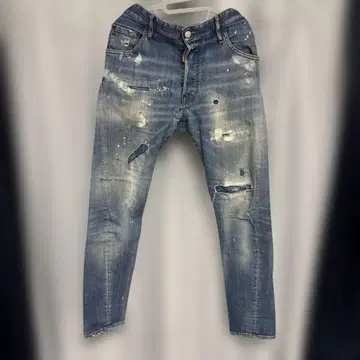 DSQUARED2 스키니 데미지 데님 라이트 블루