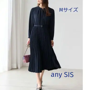 [새상품급] ANY SIS | 스탠드 카라 플리츠 원피스 | M 사이즈