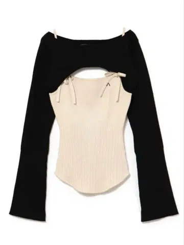 andmary Bebe ribbon set tops 블랙 black