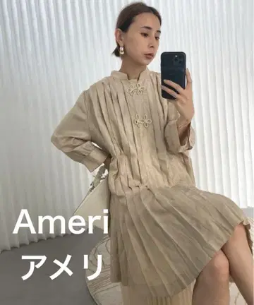 Ameri 아메리 CHINA PLEATS BLOUSE 셔츠 원피스 플리츠