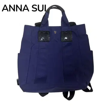 ANNA SUI 캔버스 백팩 토트백 2way 파랑보라색
