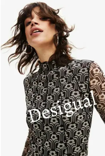 Desigual 레트로 프린트 튤 T셔츠