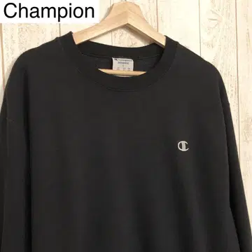 Champion 블랙 크루넥 스웨트 셔츠 눈 모양 L 85