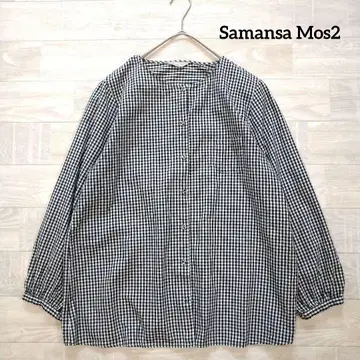 Samansa Mos2 사만사 모스모스 깅엄 체크 블라우스 F