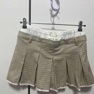 JUDIN 더블 웨이스트 플리츠 미니 스커트