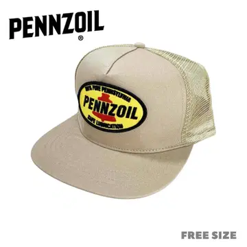 펜조일 Pennzoil 트래커 캡 자수 로고 모자 베이지 새상품