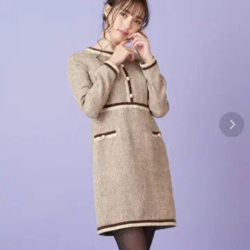 MIIA 미아 트위드 원피스 베이지