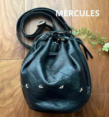 MERCULES 가죽 숄더백 복조리백 멜크레스 블랙