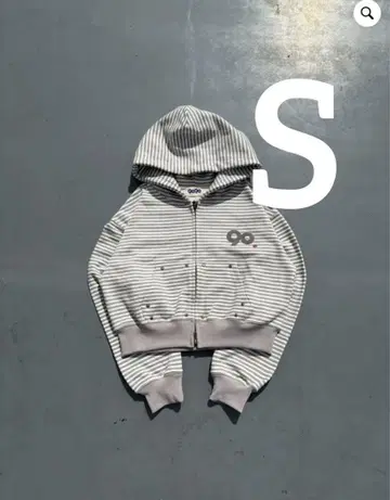 9090 90 Logo Stripe Zip Hoodie