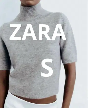 [ 택 포함 새상품 ] ZARA 니트 모크 터틀넥 스웨터 S 그레이