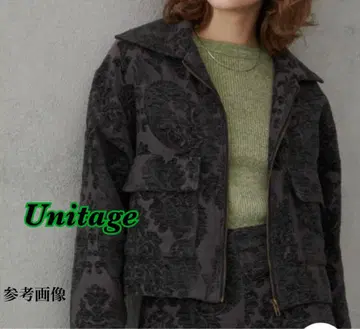 새상품급!Unitage 기모 자카드 블루종 자켓 빈티지 라이크