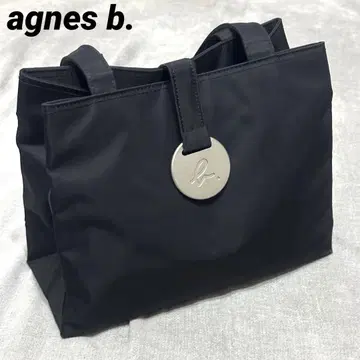 [ 레어 ] agnes b. 에네스베 블랙 토트백 인기 플레이트 로고