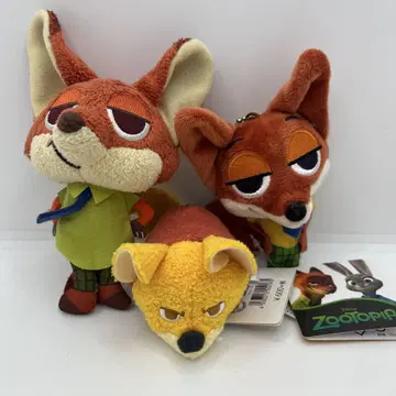 디즈니 주토피아 닉 와일드 봉제 인형 배지 Disney