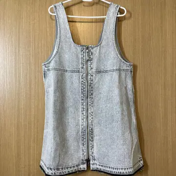 그레이 데님 탱크탑 집업