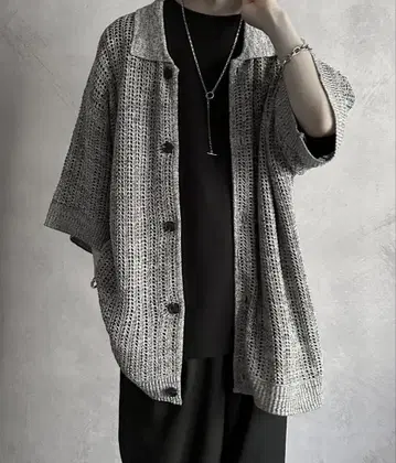 새상품급 오버 사이즈 시스루 반팔 메쉬 가디건 세라스 SERACE