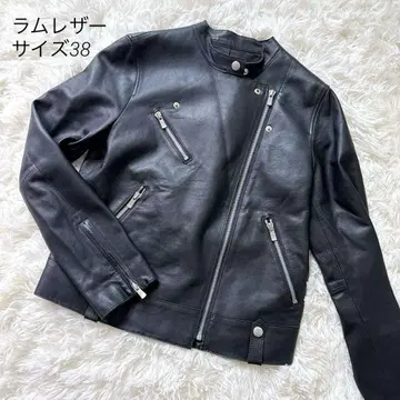 Rope Eternel 더블 라이더스 노카라 자켓 램 가죽 M