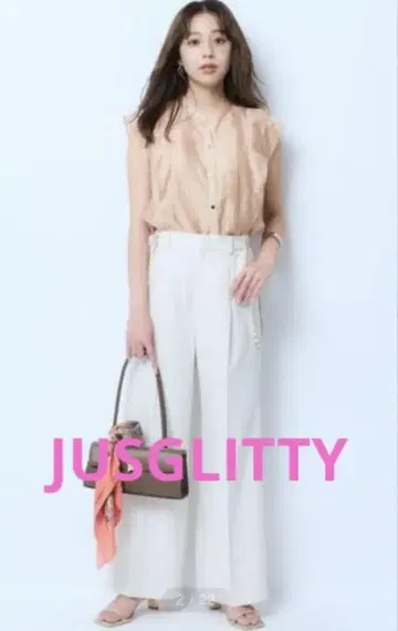 JUSGLITTY 서스펜더 체인 부착 와이드 팬츠 M 사이즈