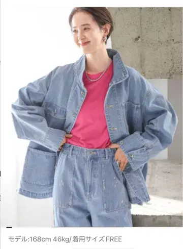 LEPSIM 라이트 블루 데님 자켓 데님 커버올